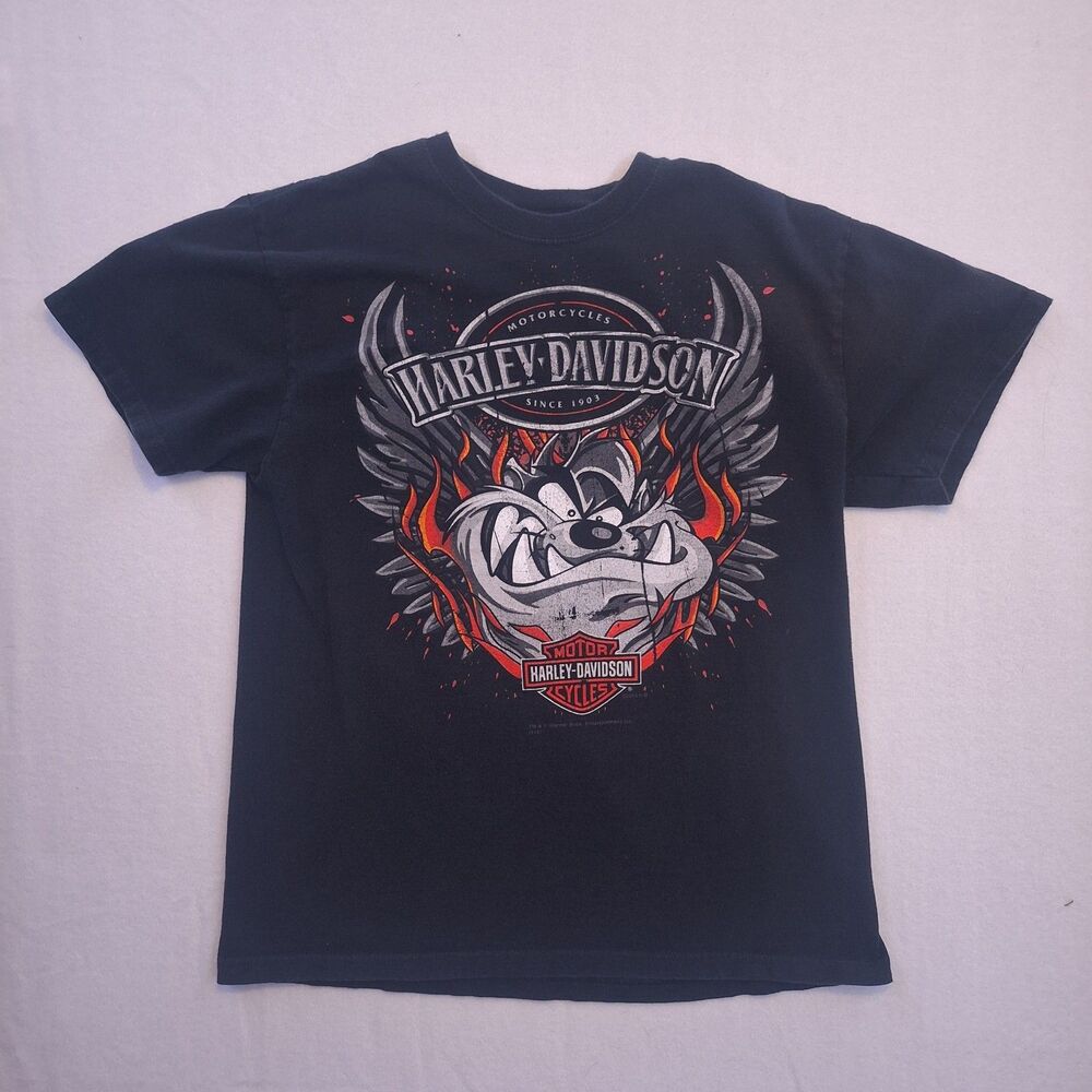 Harley Davidson Looney Tunes Shirt Taz Barnett El Paso TX 2015 Mens M 19x26